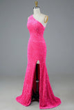 One Shoulder Sequin Long Prom HZ0307