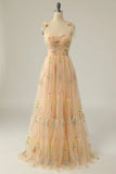 Embroidery Tulle Long Prom HZ0307