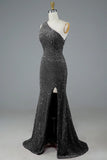 One Shoulder Sequin Long Prom HZ0307