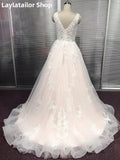 LTP1202,Pink Wedding Dress V Neck Bridal Gowns Backless Sleeveless Lace Bride Dresses Country vestidos de HZ0307