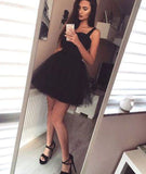 LTP1779,Black Tulle Homecoming Dress, A-Line Graduation HZ0307