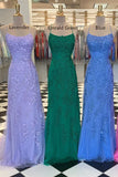 LTP1737,Mermaid Straps Long Lace Prom Dress with Lace-Up HZ0307