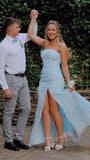 LTP0828,Princess Light Sky blue Formal Dress Lace Appliques Prom HZ0307