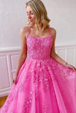 Spaghetti Straps A-Line Tulle Lace Prom HZ0307