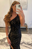 Floral Lace Mermaid One Shoulder Prom HZ0307