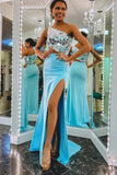 One Shoulder Irregular Glass Bodycon Long Prom HZ0307