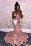Fuchsia Mermaid Sequin Long Prom HZ0307
