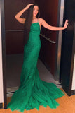 Pastel Yellow Mermaid Lace Evening Prom HZ0307