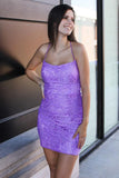 LTP1435,Cute Lavender Short Lace Homecoming Dresses Beaded Cocktail HZ0307