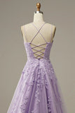 Spaghetti Straps A-Line Tulle Lace Prom HZ0307