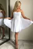LTP1300,White Chiffon Homecoming Dresses Sweetheart Lace Graduation HZ0307