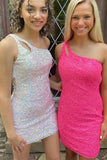 LTP1159,One Shoulder Sequins Bodycon Mini Dress with HZ0307