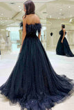 Strapless Feather Sequins Tulle Prom HZ0307