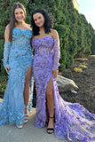 Sweetheart Mermaid Long Prom Dress With 3D HZ0307