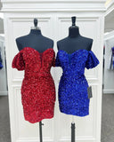 LTP1475,Sparkle off the shoulder homecoming dresses HZ0307