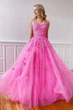 Spaghetti Straps A-Line Tulle Lace Prom HZ0307