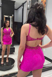 LTP1179,Blue Beaded V-Neck Backless Mini Homecoming HZ0307