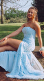 LTP0828,Princess Light Sky blue Formal Dress Lace Appliques Prom HZ0307
