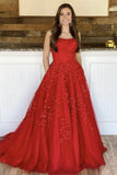 Spaghetti Straps A-Line Tulle Lace Prom HZ0307