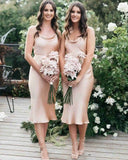 LTP1085,Sexy champagne silk satin bridesmaid HZ0307