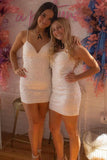 LTP1170,White Appliques Lace-Up Mini Homecoming HZ0307