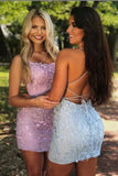 LTP1442,Spaghetti Straps Sheath Lace Appliques Short Homecoming Dresses Tight School Event HZ0307