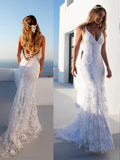 LTP1206,Lace Court Sleeveless Spaghetti Trumpet/Mermaid Straps Train Wedding HZ0307