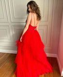 LTP1759, Red Color Popular 2025 Long Prom Dresses, Girl Graduation Dresses, Fashion Wedding Guest HZ0307